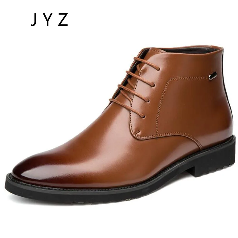 

Fashion New Mens Ankle Boots Winter Keep Warm Fur Shoes Lace Up Dress Shoes Man men0039
