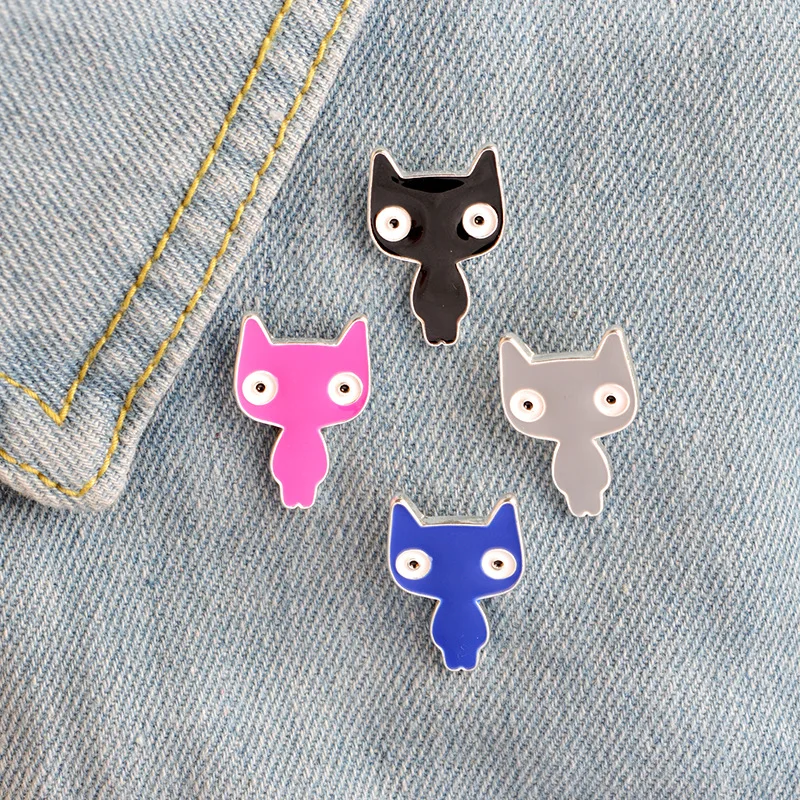 1 шт. мультяшная булавка в форме кошки для одежды kawaii значок значки модная одежда рюкзак с нашивками булавка Кнопка кошка серия металлическая брошь