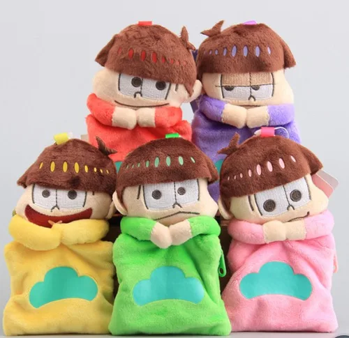 

NEW 5 Colors Matsuno Ichimatsu Plush Toy Matsuno Osomatsu Coin Purse Unisex Wallet Multi-Functional Kawaii Bag 6" 15 CM