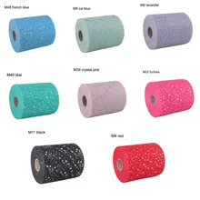 Тюль рулон 100 ярдов Сияющая Звезда Сетка на катушке пачка DIY материал 15 см Широкий Подарочная обертка материал