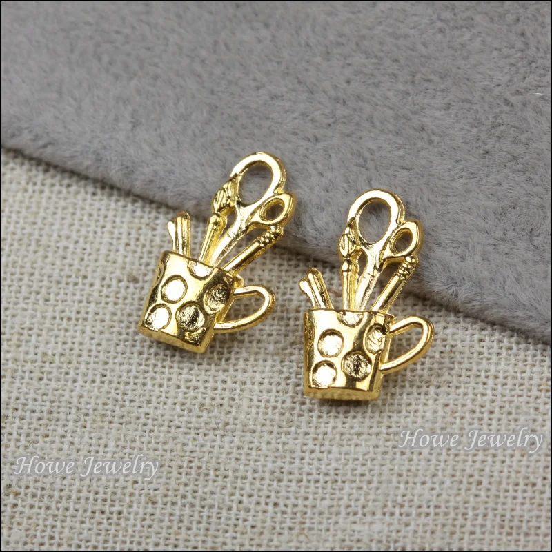 Download 90pcs vintage brush pendant gold color alloy Pendant DIY European Style jewelry findings C056-in ...