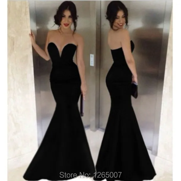plain black prom dress