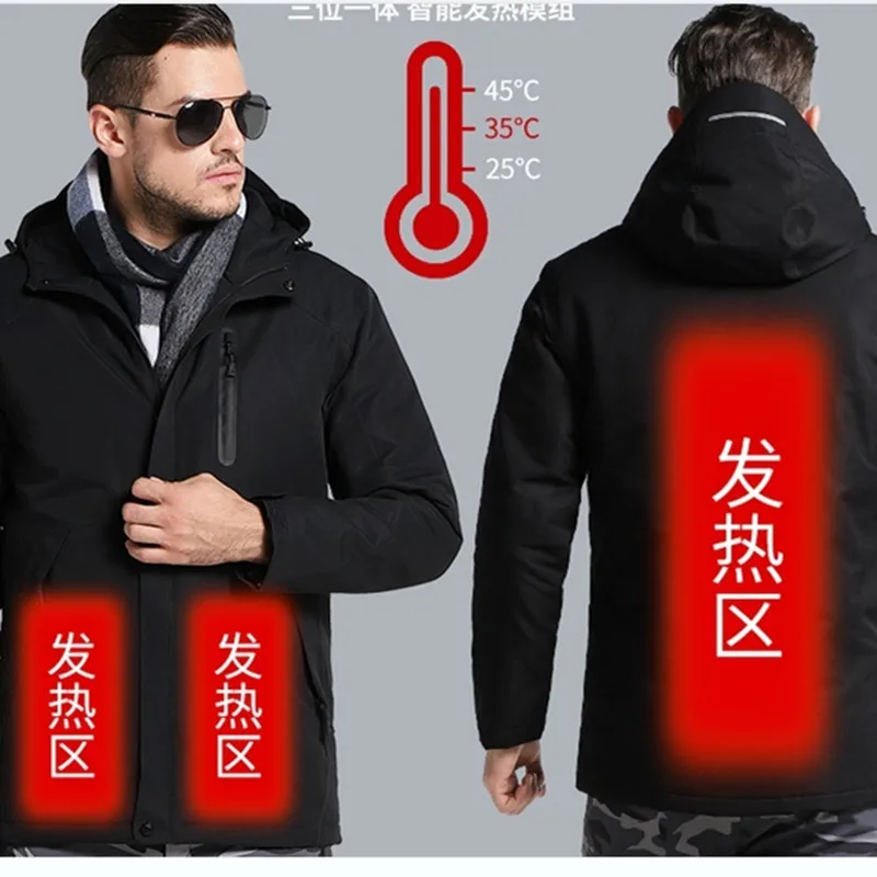 Caliente por USB de calefacción infrarroja chaquetas de hombre mujer ropa térmica de invierno intel