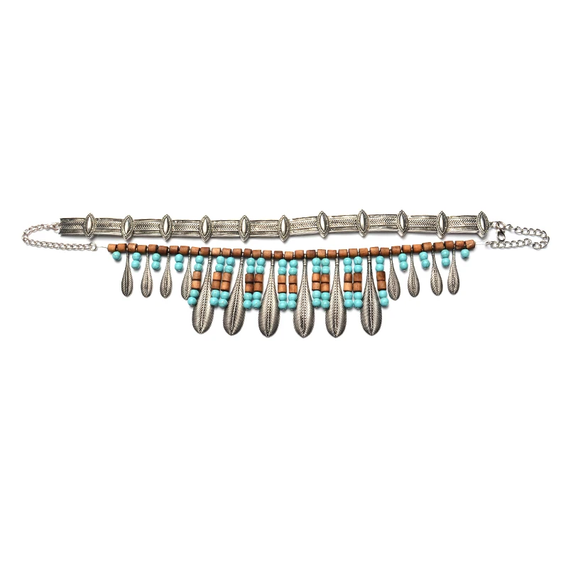 Manerson Женская Мода Себе Винтаж Chocker Ожерелье Ретро Femme Деревянные Бусины Кулон