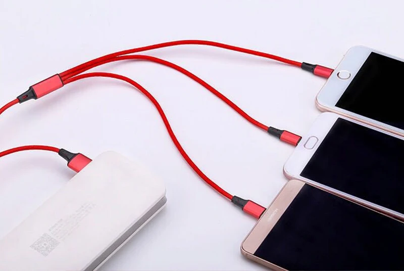 3в1 3 в 1 USB кабель 2A Micro usb type C кабель для зарядки iPhone 100 см нейлоновая оплетка несколько кабелей для samsung Xiaomi HUAWEI