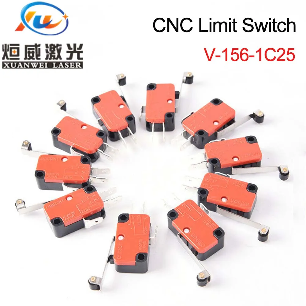 

10pcs Long Hinge Lever Momentary Micro cnc Limit Switch V-156-1C25 for cnc router