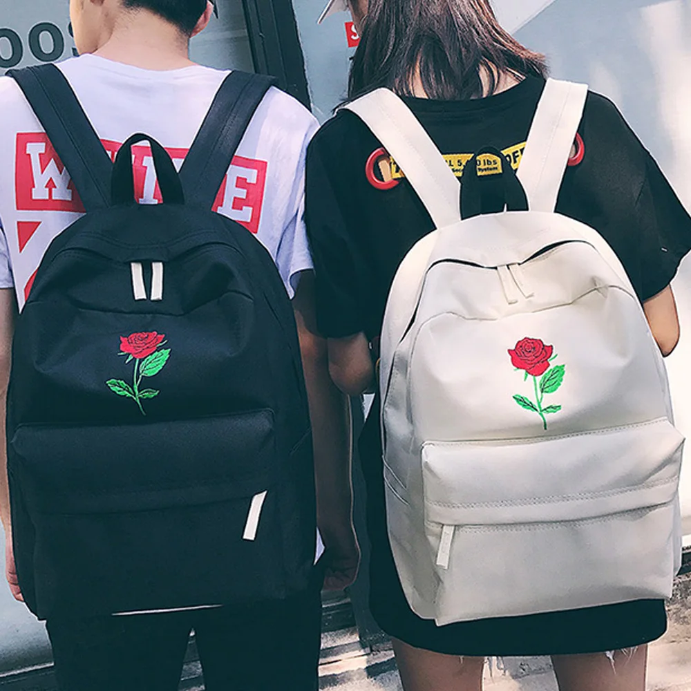 Menghuo, мужской холщовый рюкзак с сердечками, женская школьная сумка, рюкзак с вышивкой розы, рюкзаки для подростков, женские дорожные сумки, Mochilas