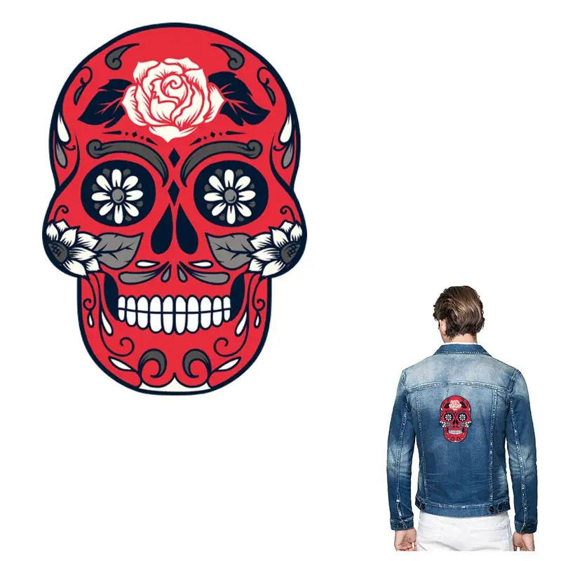 ONESAID Washable Iron-on Transfers Skull for Clothes Plastisol Heat Transfer Sticker Press Applique S-030 | Дом и сад