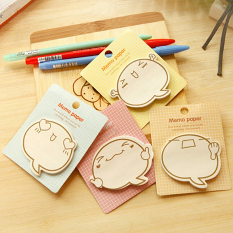 

20pcs Cute Inspirational Expression Sticky Notes Memo Pad School Supplies Stickers Paper Bookmarks Stationery Papelaria