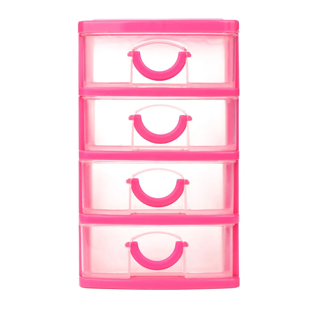 Креативные прочные пластиковые маленькие предметы мини-Настольный ящик для мелочей чехол многофункциональные ручные швейные иглы шкаф для хранения - Цвет: Red L