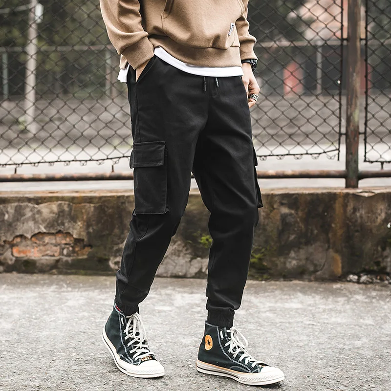 Spring Black Cargo Pants Men Hip Hop Streetwear Long Military Trousers Casual Mens Harem Pants Pantalones Cargo Para Hombre