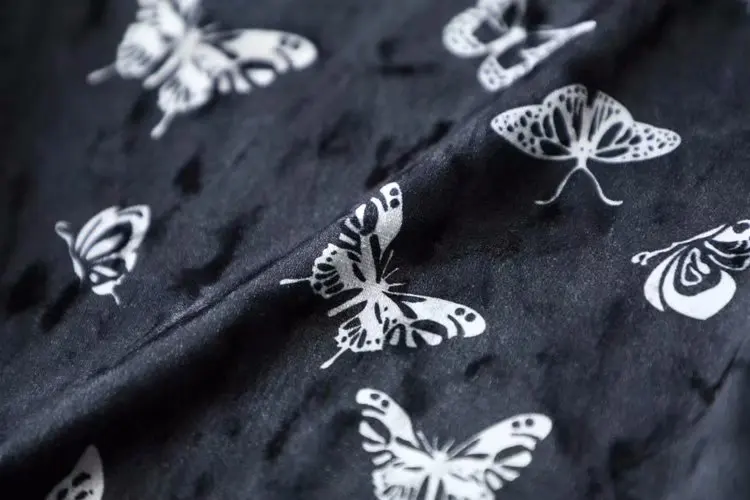 Harajuku vintage retro butterfly pattern black velvet crop camis short camis YQ-807