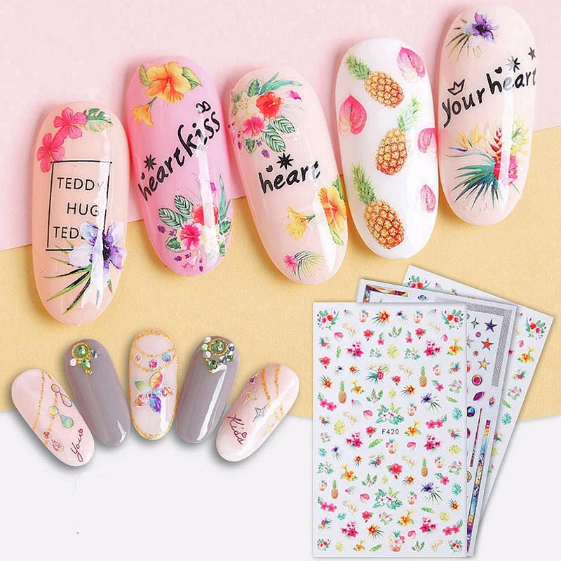 

Ultra thin adhesive 3d nail art decorations sticker and decals manicure nails accessories