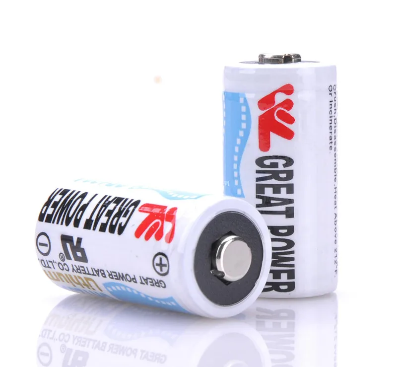 

2PCS 3V CR123A CR 123A Lithium battery cell 1300mah CR123 CR17335 CR17345 16340 LiMnO2 dry primary battery for camera