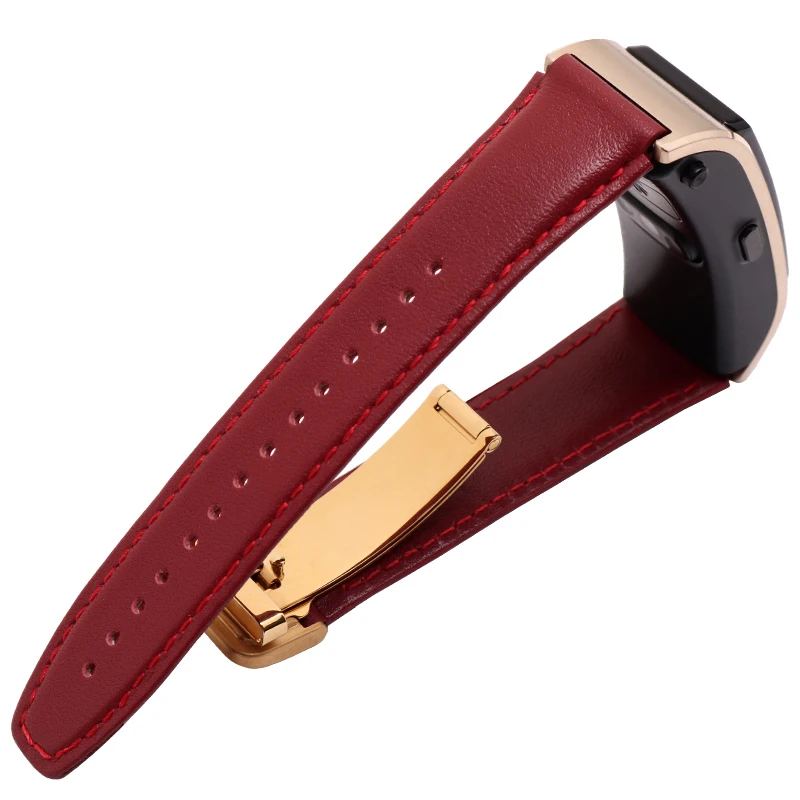 Soft calf leather strap striped watch band for HUAWEI B5 smart Bracelet replacement wrist strap