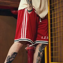 Хип-хоп панк Шорты мужские летние свободные шорты для бега дышащие баскетбольные шорты мужские бермуды Masculina