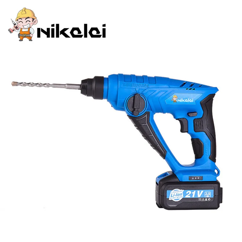 

21V rechargeable lithium battery electric hammer drill wall impact drill Concrete 4-26mm screwdriver rotary hammer power tools