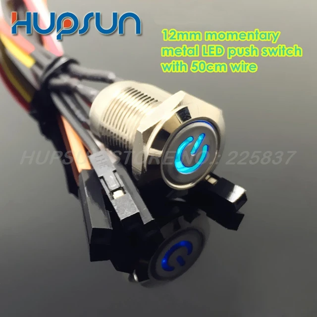 5pc waterproof led 5v 12mm momentary push button switch w 50cm wire5pc waterproof led 5v 12mm momentary push button switch w 50cm wire computer power button motherboard car engine start button in switches from lights