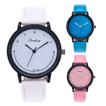 

Simple Women Smile Dial Arabic Numerals Faux Leather Analog Quartz Wrist Watch