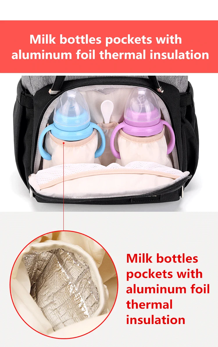 Fashion Diaper Bag Mummy Backpack Large Capacity Maternity Nappy Bag Usb Baby Stroller Bag Waterproof Oxford Handbag For Mother (5)