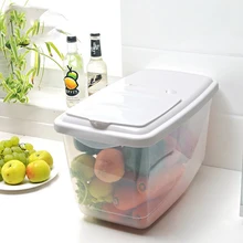 1 шт. толстый рис насекомых вредителей баррель Кухня пластик двойной Цин дома материал влагостойкие фрукты хранения баррель