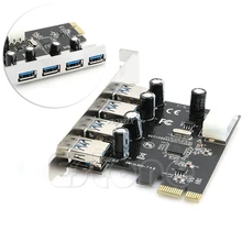 4 Порты и разъёмы PCI-E к USB 3,0 концентратор PCI Express карты расширения адаптер 5 Гбит/с Скорость и Прямая поставка