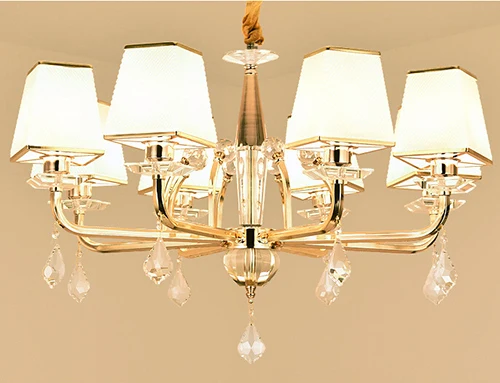 8 lights Современная хрустальная люстра Lustre освещение золото металл столовая подвесные люстры со светодиодами лампа спальня подвесная осветительная арматура - Цвет абажура: 8 lights