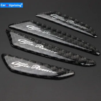 

Car styling carbon fiber anti collision bar case car badge emblems For alfa romeo 159 147 156 giulietta mito Giulia Stelvio TZ3