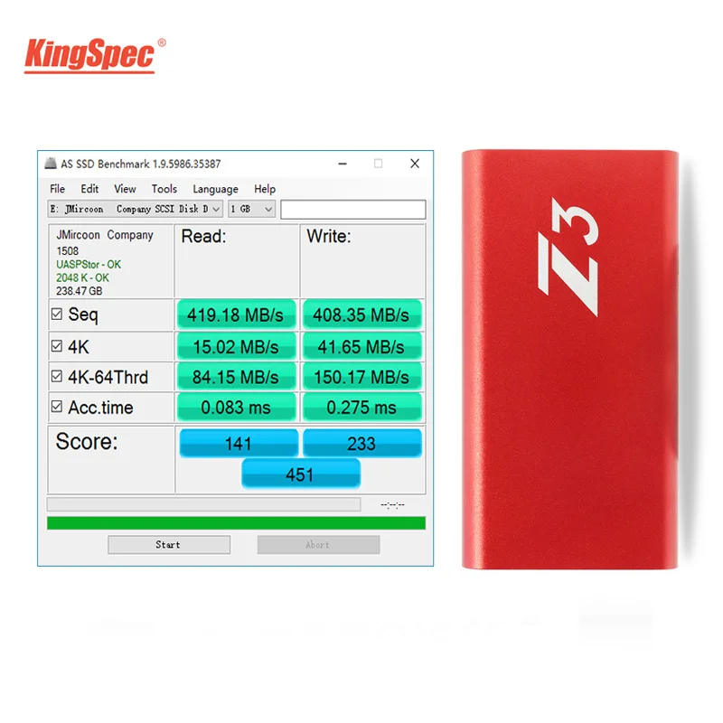 KingSpec Z3 mini Typ-C USB 3.1 Tragbare Externe SSD Harde Stick 128GB usb-stick USB3.1 Gen Interfac