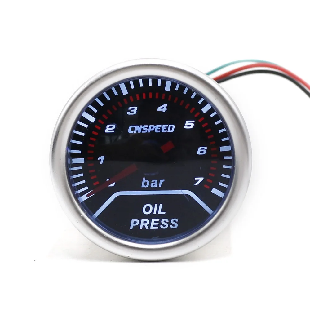 CNSPEED 2"52mm Car Oil Press Gauge 0 7Bar Oil Pressure Gauge With