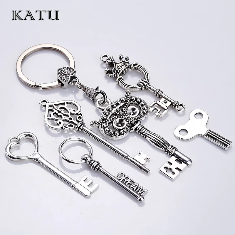 Katu Fashion Key Chains Classic Metal Key Key Chains Vintage Key Rings