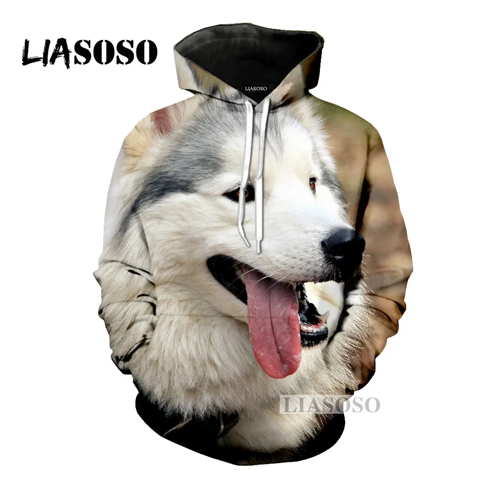 LIASOSO,, забавные, милые, сибирские собаки хаски, животные, повседневные, 3D принт, для женщин и мужчин, толстовки с капюшоном, толстовки, хип-хоп, Харадзюку, X0065