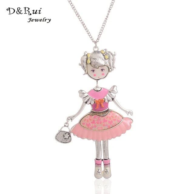 D And Rui Jewelry Doll Necklace Long Chain Alloy Doll Pendant Fashion