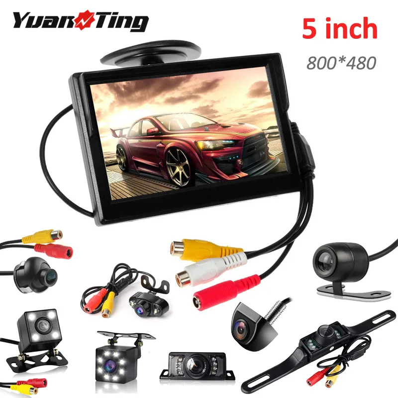 

YuanTing 5 inch TFT LCD car rear view monitor + Parking Asssisstance Car Rear View Camera HD CCD Night Vision Waterproof