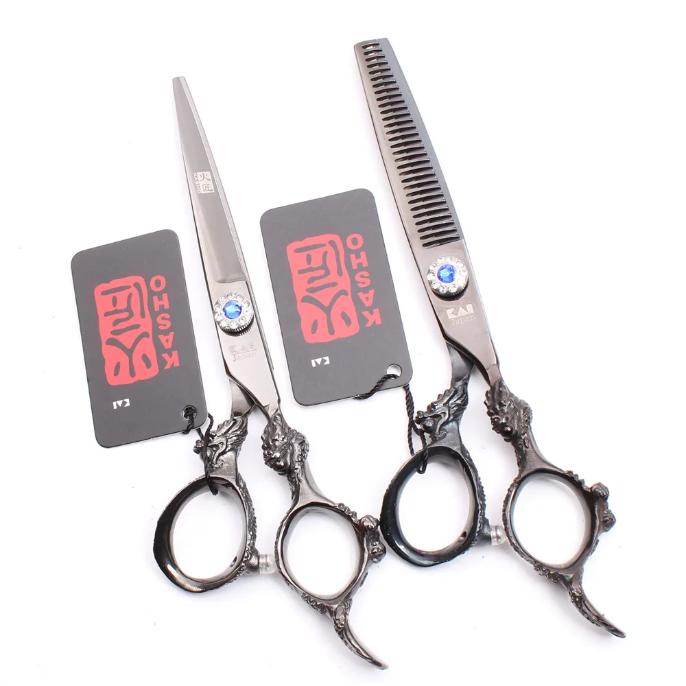 

6 inch Imports Stainless SteelScissors Dragon Shape Handle Professional Hairdressing Scissors Cutting Scissors Thinning Scissors
