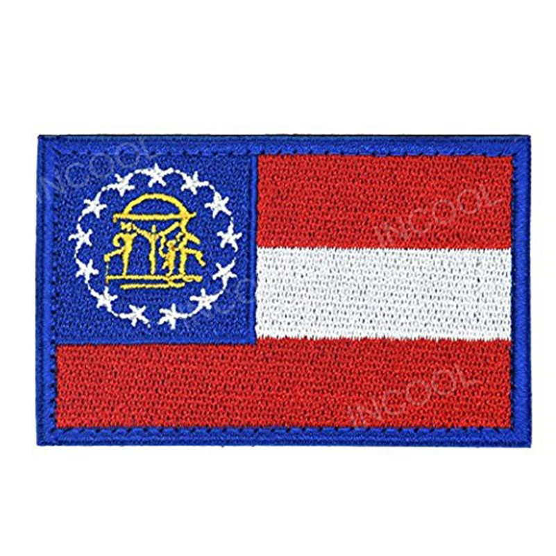 Embroidery Patch USA American GA State Flag Patch Military