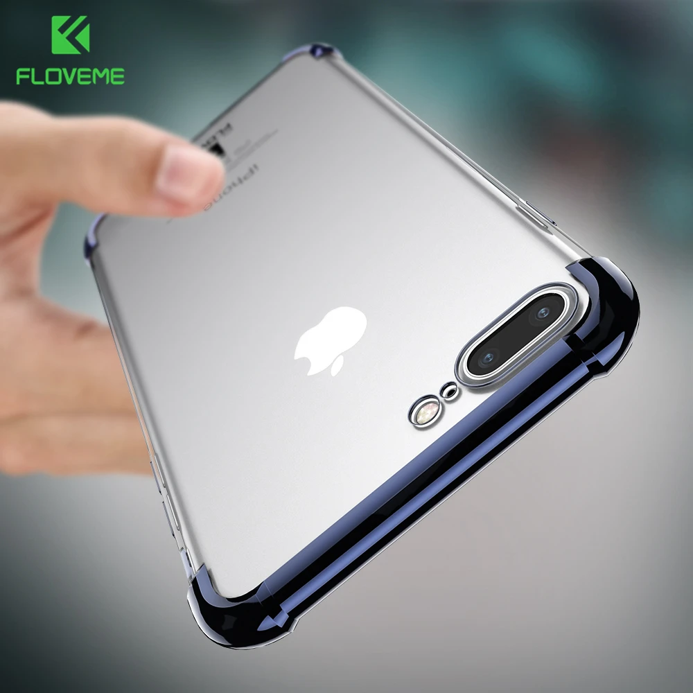 FLOVEME 360 Degree Case For iPhone 6 6s 7 8 Plus Phone Cases Shockproof Gold Plated Anti-knock Cover for X |