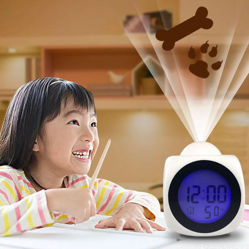 

Creative 1 PC Projection Led Pattern Display Time Alarm Clock Speak Voice Temperature Sensor Function Snooze Alarm Clock