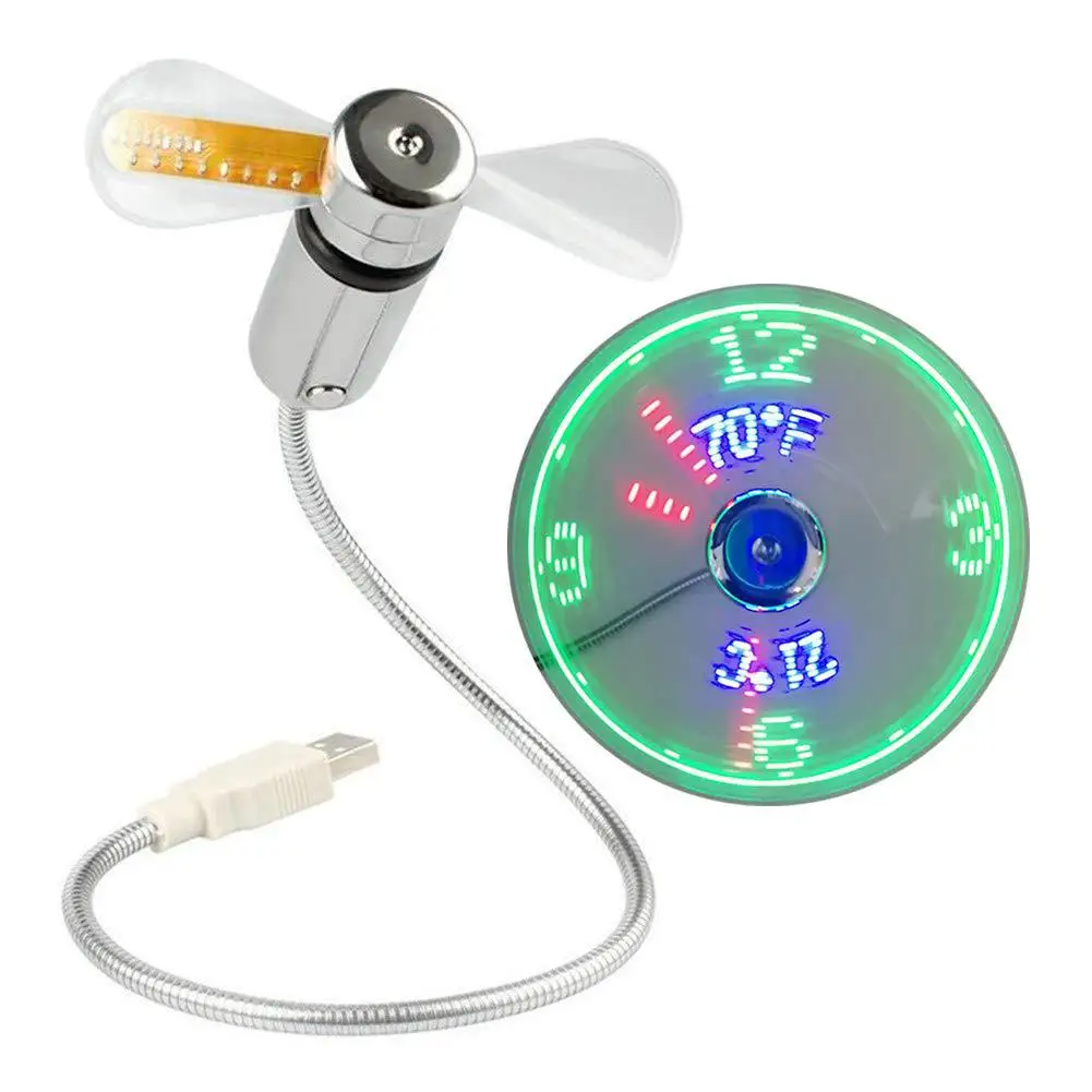 

Originality Creative Mini USB LED Clock Real Time Temperature Display Summer Cooling Fan