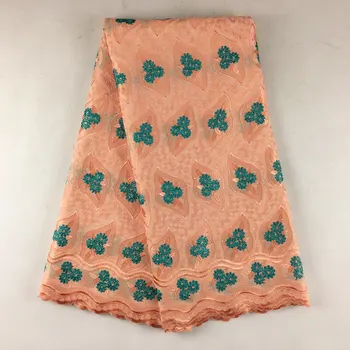 

Customized high quality textile white embroidered voile fabric lace 902 100% Cotton Lace Fabric For Dress