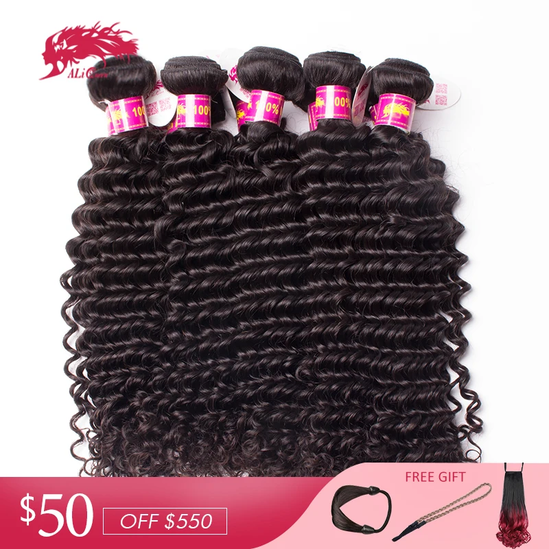 

Ali Queen Hair Products Virgin Hair Malaysian Deep Wave Wholesales 10 PCS Lot Human Hair Bundles 10-26 inches Free Shipping