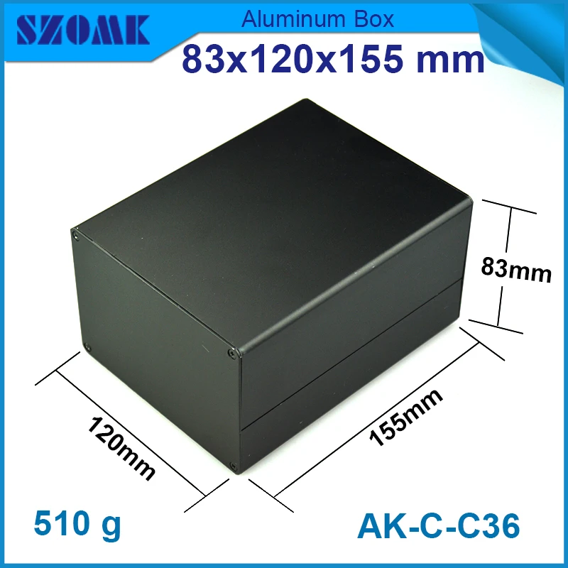 

10 pieces Black color small anodizing aluminum housing case for electronics and diy design case box 83(H)x120(W)x155(L) mm szomk