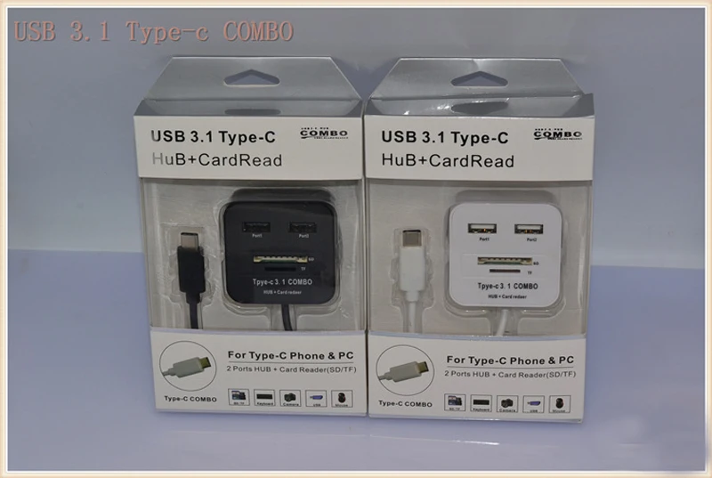 Тип C 3,1 Многофункциональный кардридер USB C OTG концентратор
