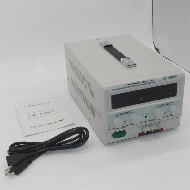 Новое поступление LW-3030KD 0-30 в 0-30A Регулируемый DC ПИТАНИЕ 220 В/110 В точность 0,1 двойной ЖК-дисплей цифровой дисплей EU/UK/AU/US Plug