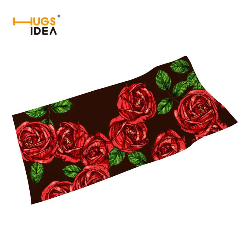 

HUGSIDEA Red Rose Floral Microfibra Toalla Travel Beach Yoga Blanket Sport Spa Bathing Towels Home Textile Baby Feeding Towel