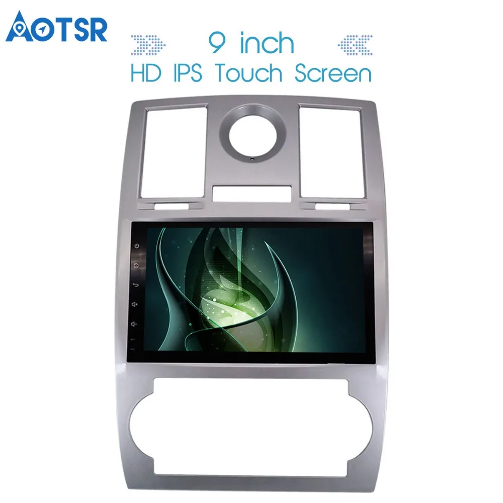 Best Aotsr  9" HD Android 8.0 car GPS for Chrysler 300C 2000-2014 Car DVD Player with GPS 3G 4G WIFI BT SWC Navigation Radio Free Map 3