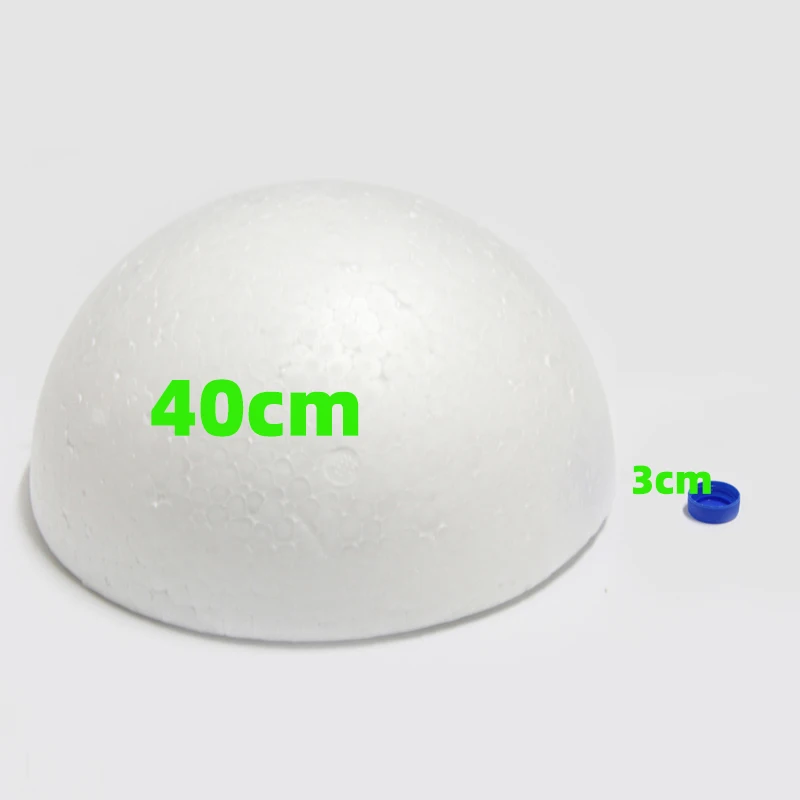 40cm in diameter white Half Round Solid Polystyrene Styrofoam Foam Ball for children kids DIY handmade 1