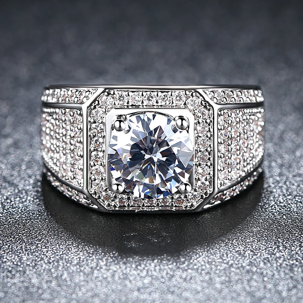 Fashion jewelry sterling silver ring. Solid Silver Ring square Zircon ZCTFFPPM | Украшения и аксессуары