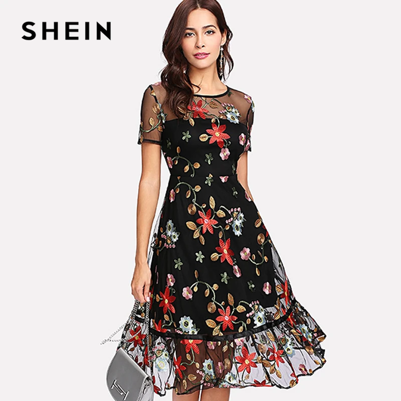 Buy SHEIN Short Sleeve A Line Summer Dresses
