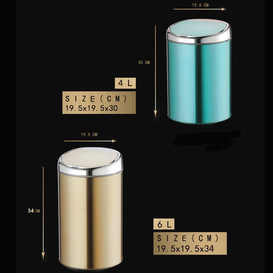 

6L Sensor Waste Bin Auto Open Close Trash Can Infrared Recycling Bin Stainless Steel with Inner Plastic Bin